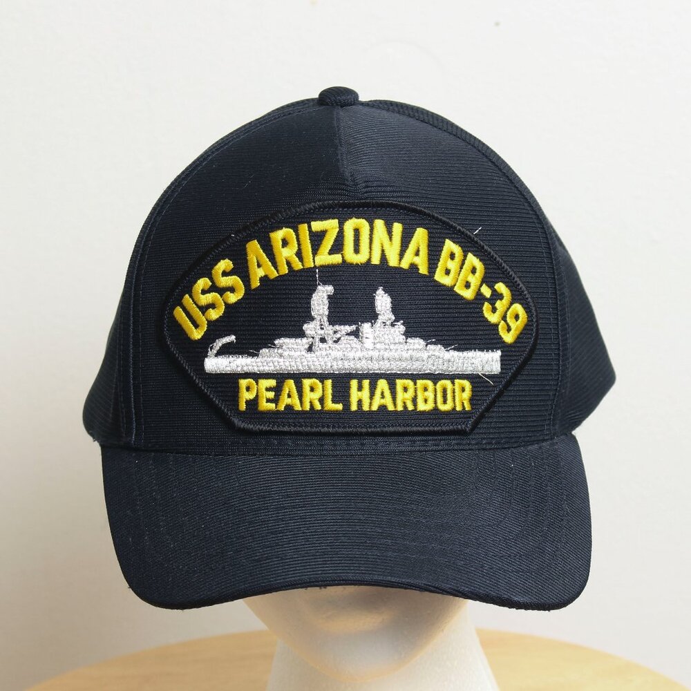 Navy Hat Men's OS Black USS Arizona Pearl Harbor BB-39